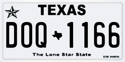 TX license plate DOQ1166