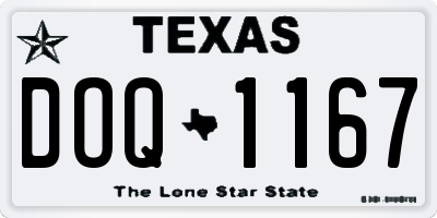 TX license plate DOQ1167