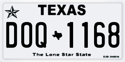 TX license plate DOQ1168