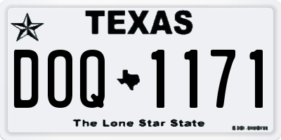 TX license plate DOQ1171