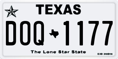 TX license plate DOQ1177