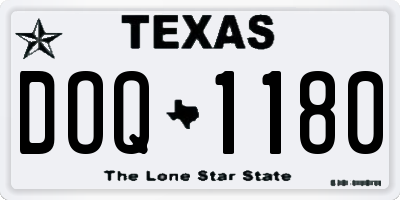 TX license plate DOQ1180