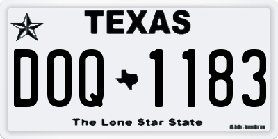 TX license plate DOQ1183