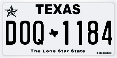 TX license plate DOQ1184