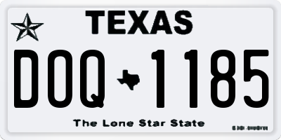 TX license plate DOQ1185