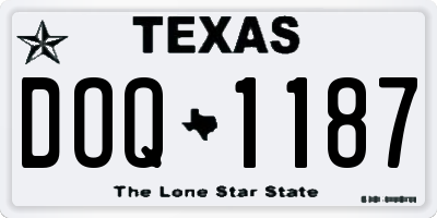 TX license plate DOQ1187