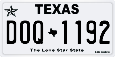 TX license plate DOQ1192