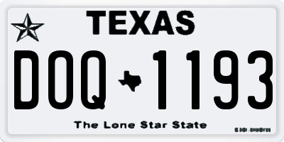 TX license plate DOQ1193