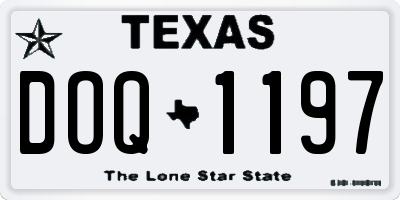 TX license plate DOQ1197