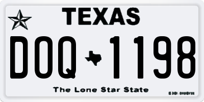 TX license plate DOQ1198