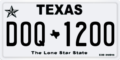 TX license plate DOQ1200