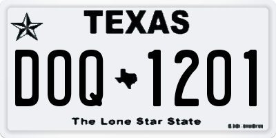 TX license plate DOQ1201
