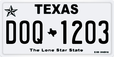TX license plate DOQ1203