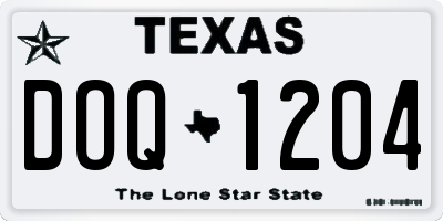 TX license plate DOQ1204