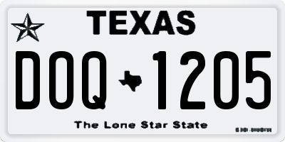 TX license plate DOQ1205