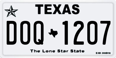 TX license plate DOQ1207