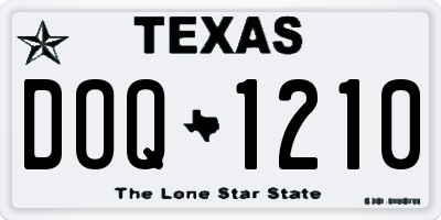 TX license plate DOQ1210