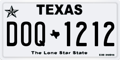 TX license plate DOQ1212
