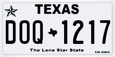 TX license plate DOQ1217