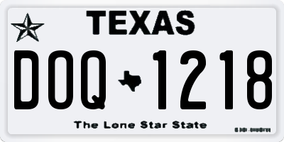 TX license plate DOQ1218