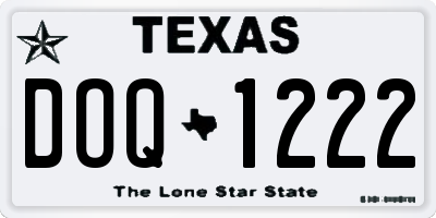TX license plate DOQ1222