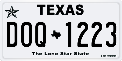 TX license plate DOQ1223