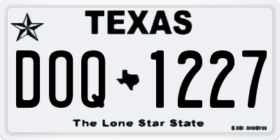 TX license plate DOQ1227