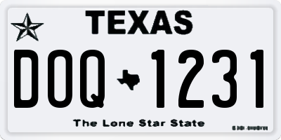 TX license plate DOQ1231