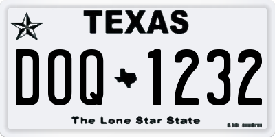 TX license plate DOQ1232