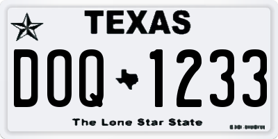 TX license plate DOQ1233