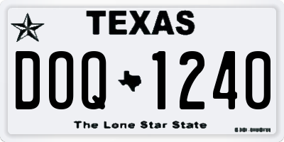 TX license plate DOQ1240