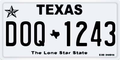 TX license plate DOQ1243