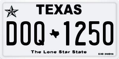 TX license plate DOQ1250