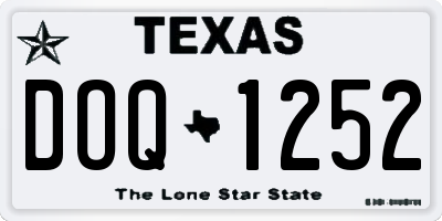 TX license plate DOQ1252