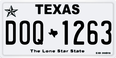 TX license plate DOQ1263