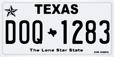 TX license plate DOQ1283
