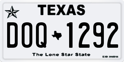 TX license plate DOQ1292