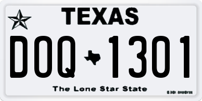 TX license plate DOQ1301