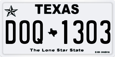 TX license plate DOQ1303