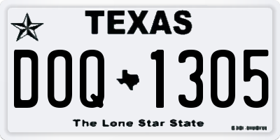TX license plate DOQ1305