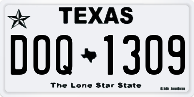 TX license plate DOQ1309