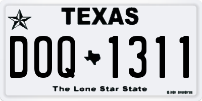 TX license plate DOQ1311