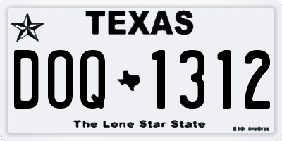 TX license plate DOQ1312