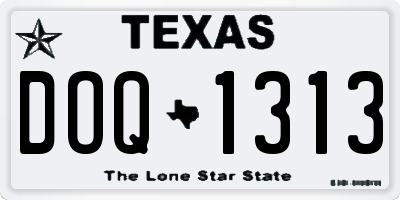 TX license plate DOQ1313