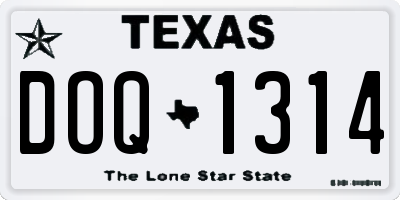 TX license plate DOQ1314