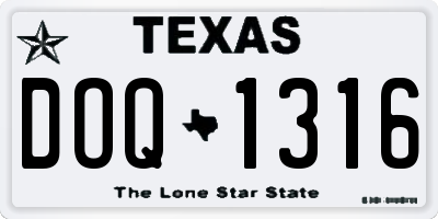 TX license plate DOQ1316