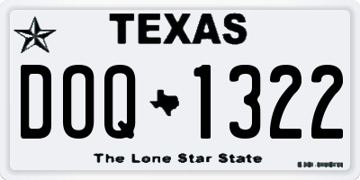 TX license plate DOQ1322