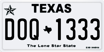 TX license plate DOQ1333