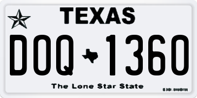 TX license plate DOQ1360