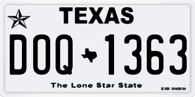 TX license plate DOQ1363